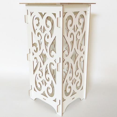 Kit Mdf Provençal Branco 2Mesa Luis Xv Mãe Filha 2 Cubos