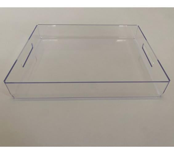Bandeja Acrílico Cristal PS Transparente 40x28x5cm