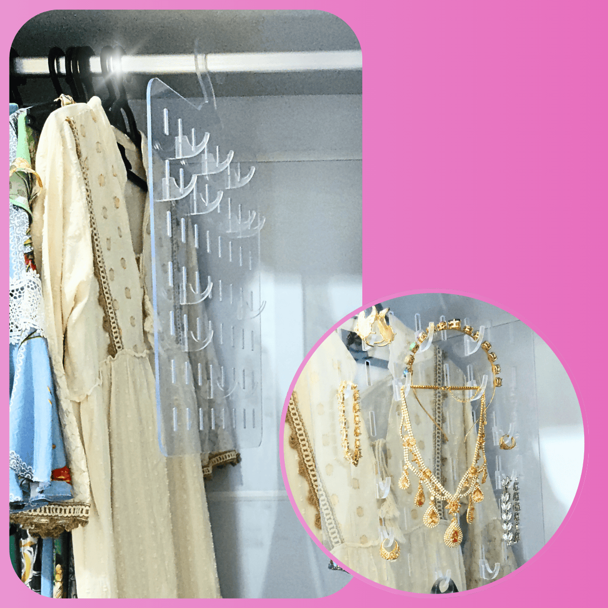Porta Joia Closet Acrílico Transp Biju Alta Qualidade Cabide
