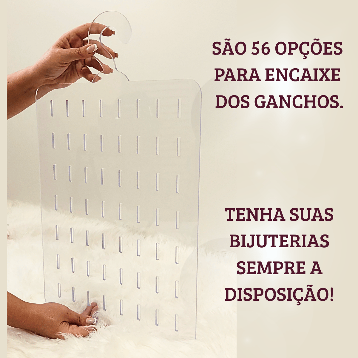 Porta Joia Closet Acrílico Transp Biju Alta Qualidade Cabide