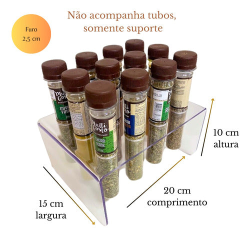 Porta Temperos Organizador De Bancada Para 12 Tubos