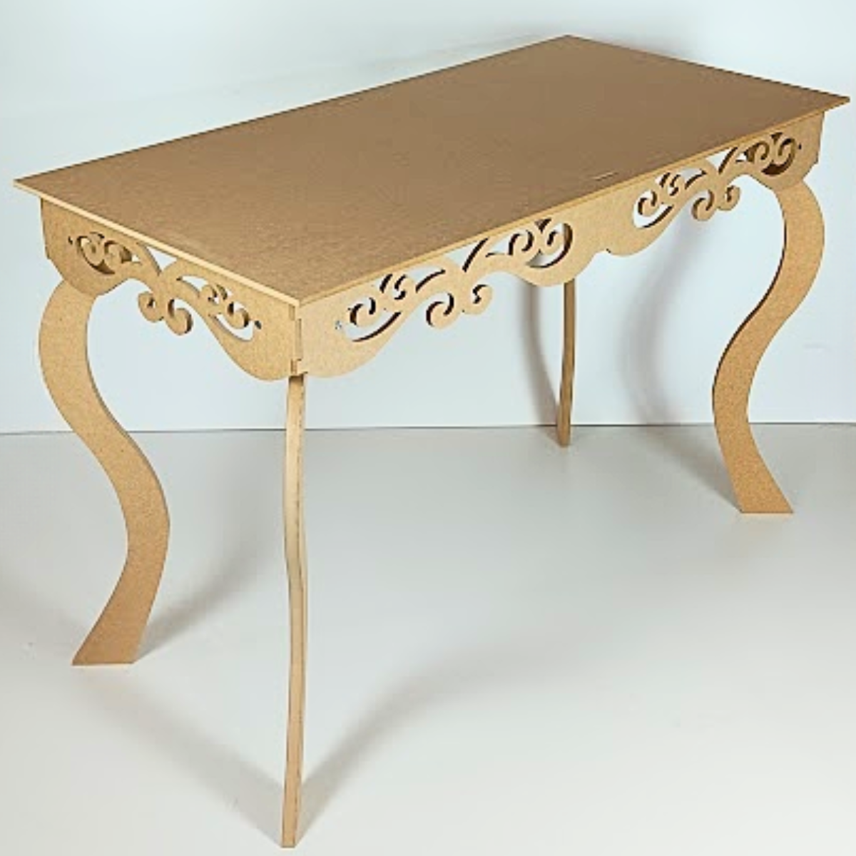 Mesa Arabesco Provençal 120x60 Altura 80  Cm Mdf Cru