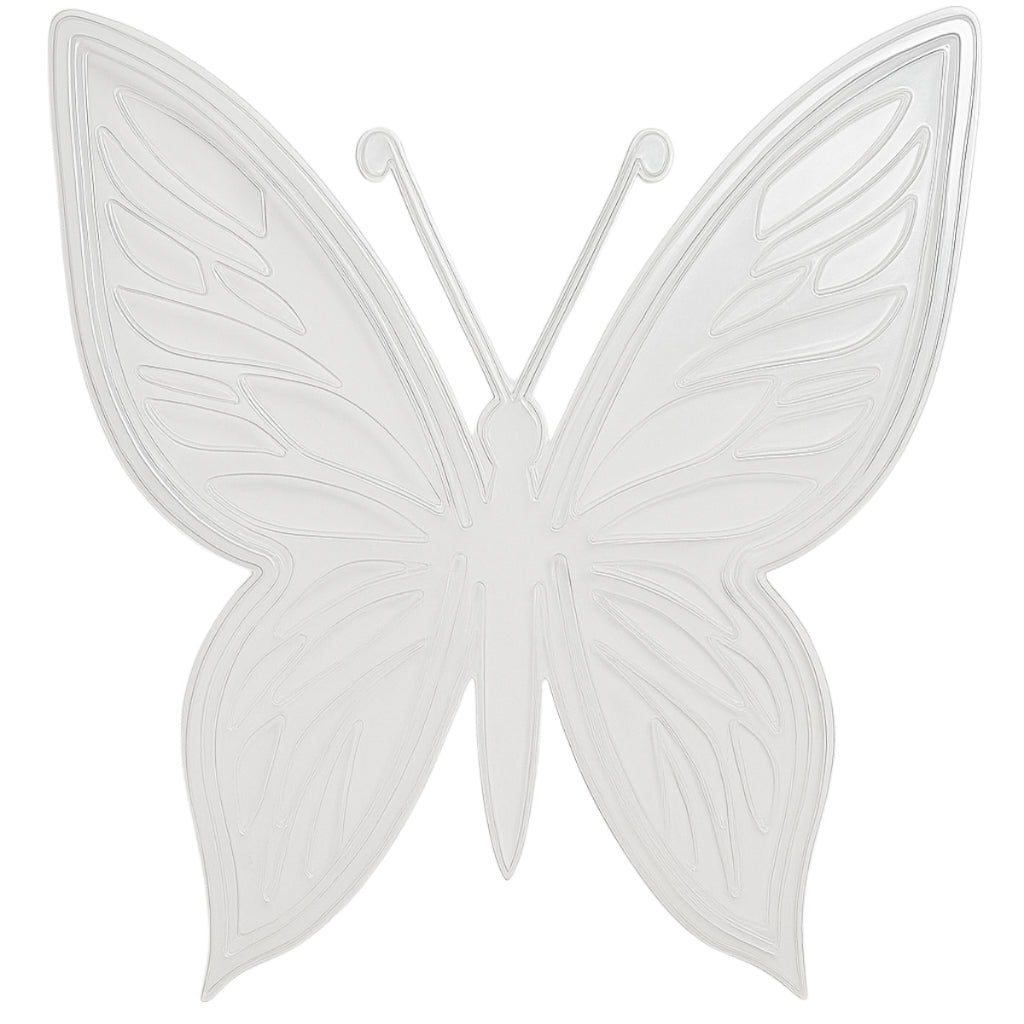 Borboleta Transparente para colocar Led Decorativa Flexível 3D 80x80 cm Gigante