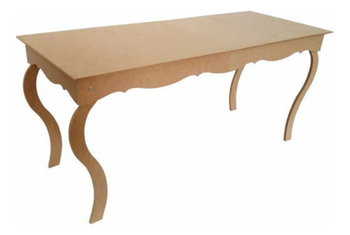 Mesa Luis Xv Provençal 150x60 Altura 80 Cm Mdf Cru