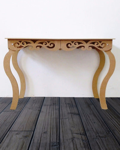 Mesa Arabesco Provençal 120x60 Altura 80  Cm Mdf Cru