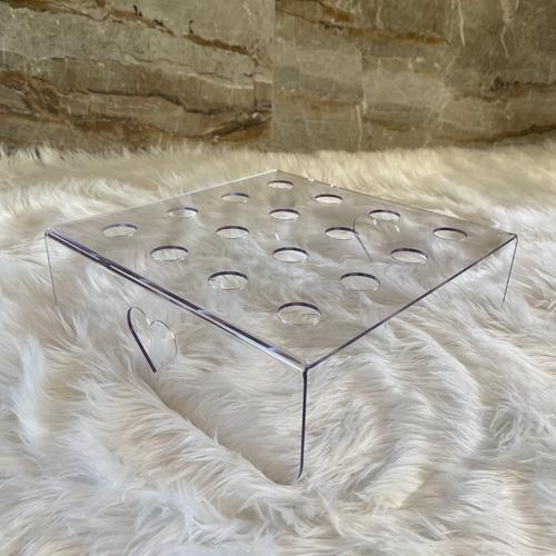 Kit 2 un Porta Cone Temaki Sorvete Casquinha Cascão Acrílico 16 Furos