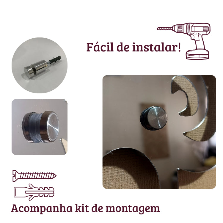 Espelho de Acrílico Decorativo Grande 95x65cm – Modelo Clássico com Acabamento Espelhado Total