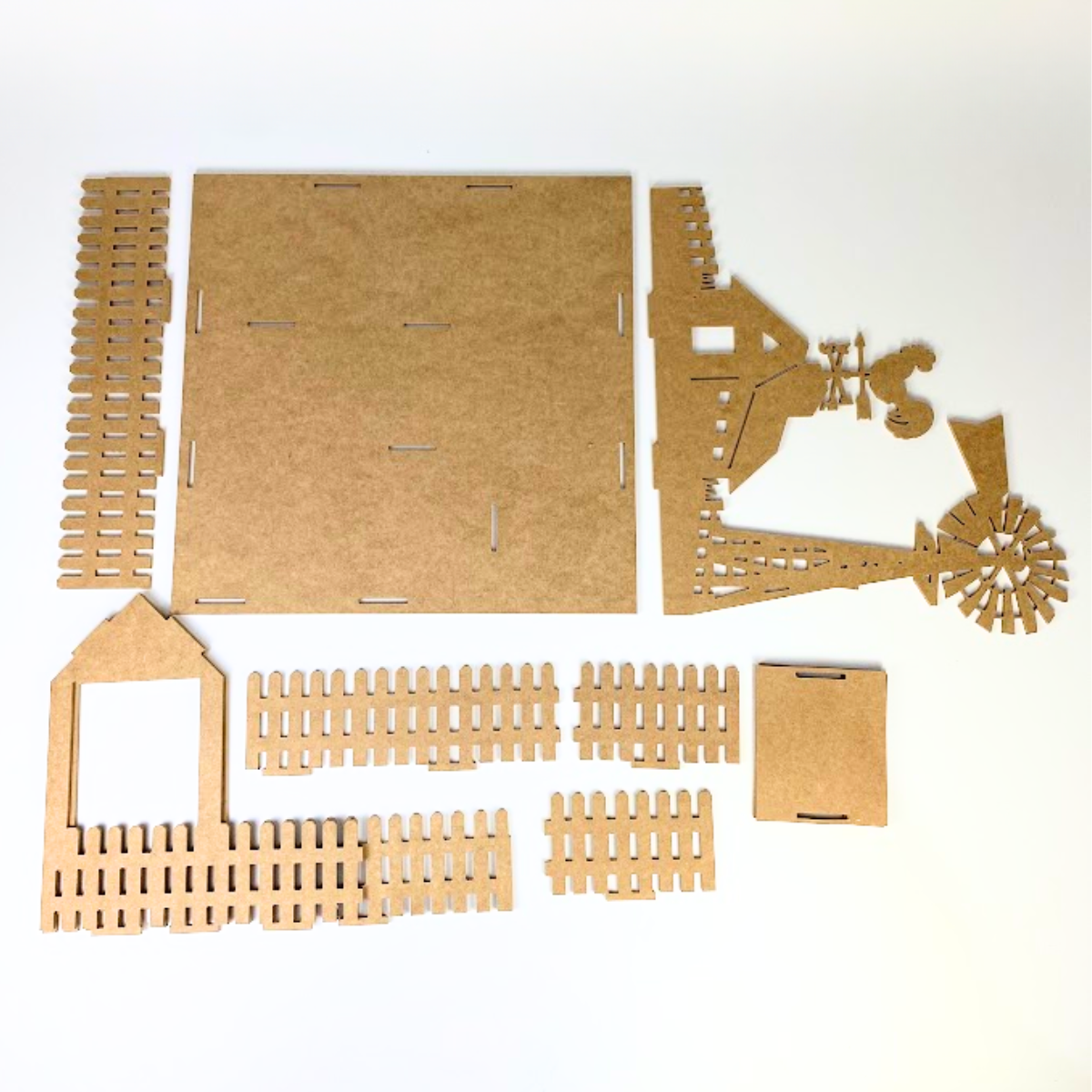 Fazendinha MDF 6mm Curral Grande Fazenda Brinquedo Educativo Desmontável