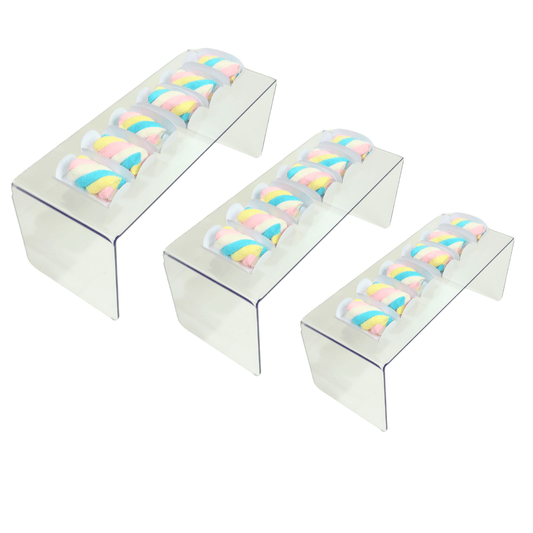 Kit 3 Plataforma de Doces Torta Expositora Decoração Vitrines nichos estantes Elevação U