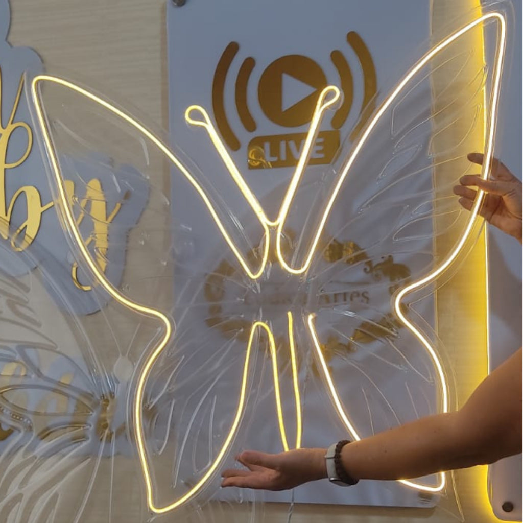 Borboleta para colocar Led Decorativa Flexível 3D 80x80 cm Gigante