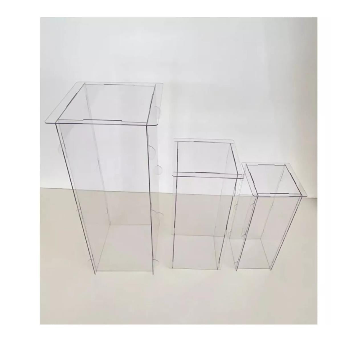 Quatro Cubos Acrílico 3Mm Ps Cristal 80 60 50 50 Cm