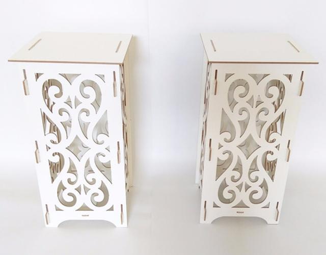 Cubo MDF Encaixe 40x40x80cm Branco Laminado 6mm