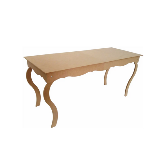 Mesa Luis XV 60x60x60 cm MDF Cru 9mm Pés 18mm
