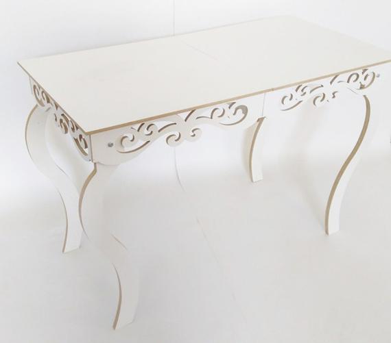 Kit Mdf Branco Provençal 2 Mesas 100X60X80 E 80X60X60 Cm