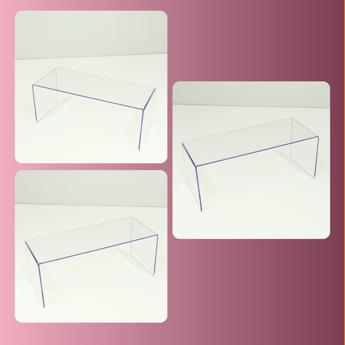 Kit 3 Plataforma de Doces Torta Expositora Decoração Vitrines nichos estantes Elevação U