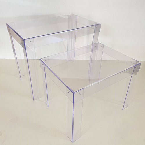Kit Mesas Acrílico Transparente Desmontável 100 E 80cm Festa