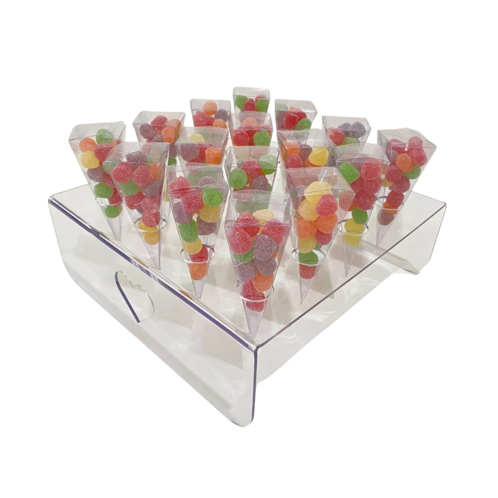 Kit 2 un Porta Cone Temaki Sorvete Casquinha Cascão Acrílico 16 Furos