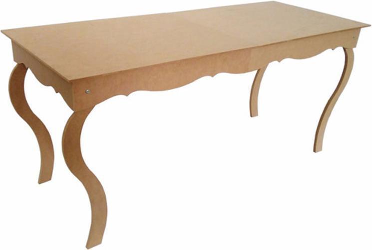 Mesa Luis Xv Provençal 100X60 Altura 80 Cm Festas Mdf Cru
