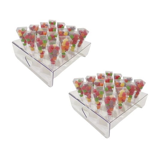 Kit 2 un Porta Cone Temaki Sorvete Casquinha Cascão Acrílico 16 Furos