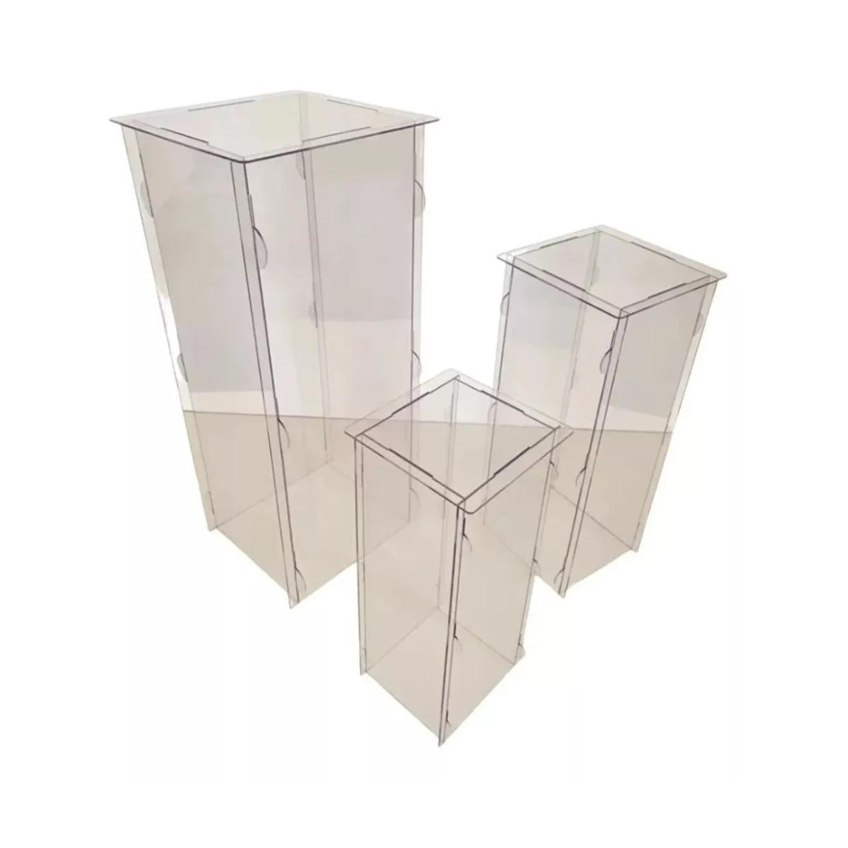 Quatro Cubos Acrílico 3Mm Ps Cristal 80 60 50 50 Cm