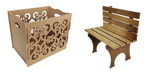 Kit Mdf Festa Arabesco Caixa Pres. Banco Praça