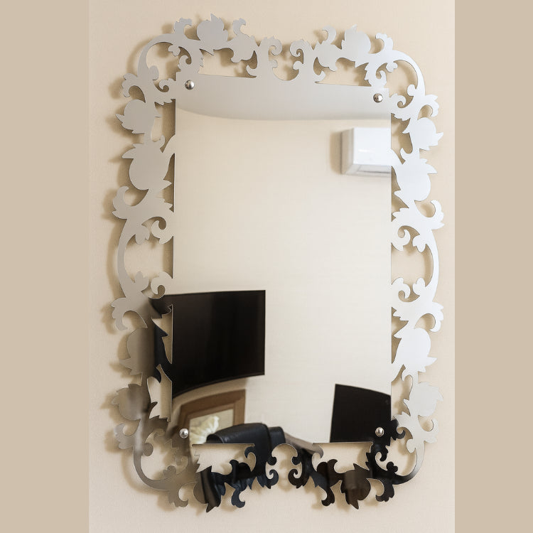 Espelho de Acrílico Decorativo Grande 95x65cm – Modelo Clássico com Acabamento Espelhado Total