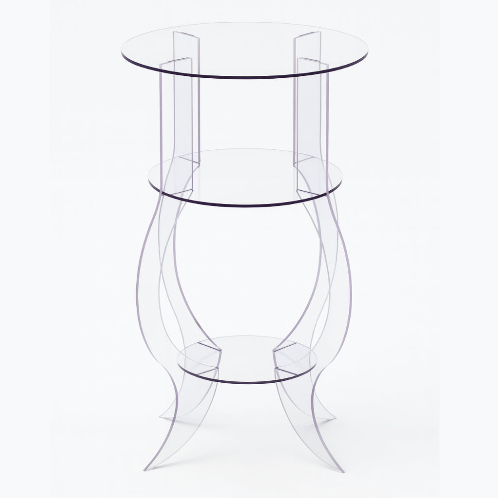 Mesa Lateral Ballonê Auxiliar Acrílico Transparente Elegante Apoio Sala Sofá Moderna Decoração Festa