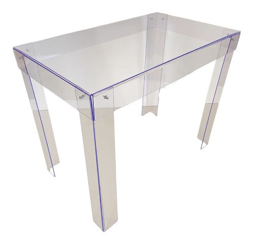 Mesa Acrílico Transparente Desmontável 80cm Festa Resistente