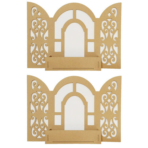 Promoção! 2 Un Janela Com Floreira Provençal Decoração Mdf