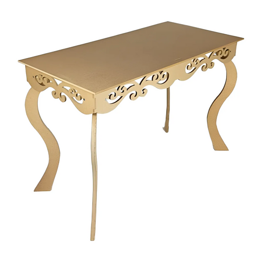 Mesa Arabesco Provençal 120x60 Altura 80  Cm Mdf Cru