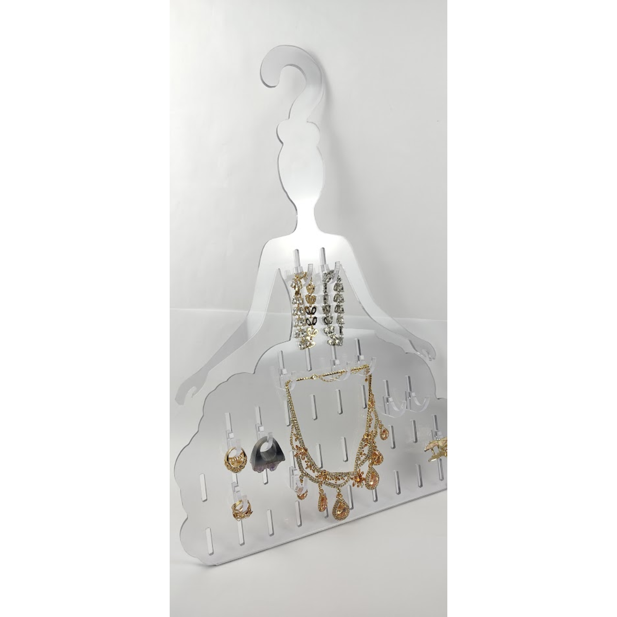 Porta Joia Closet Princesa Acrílico Transp Biju Cabide