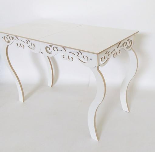 Kit Mdf Branco Provençal 2 Mesas 100X60X80 E 80X60X60 Cm