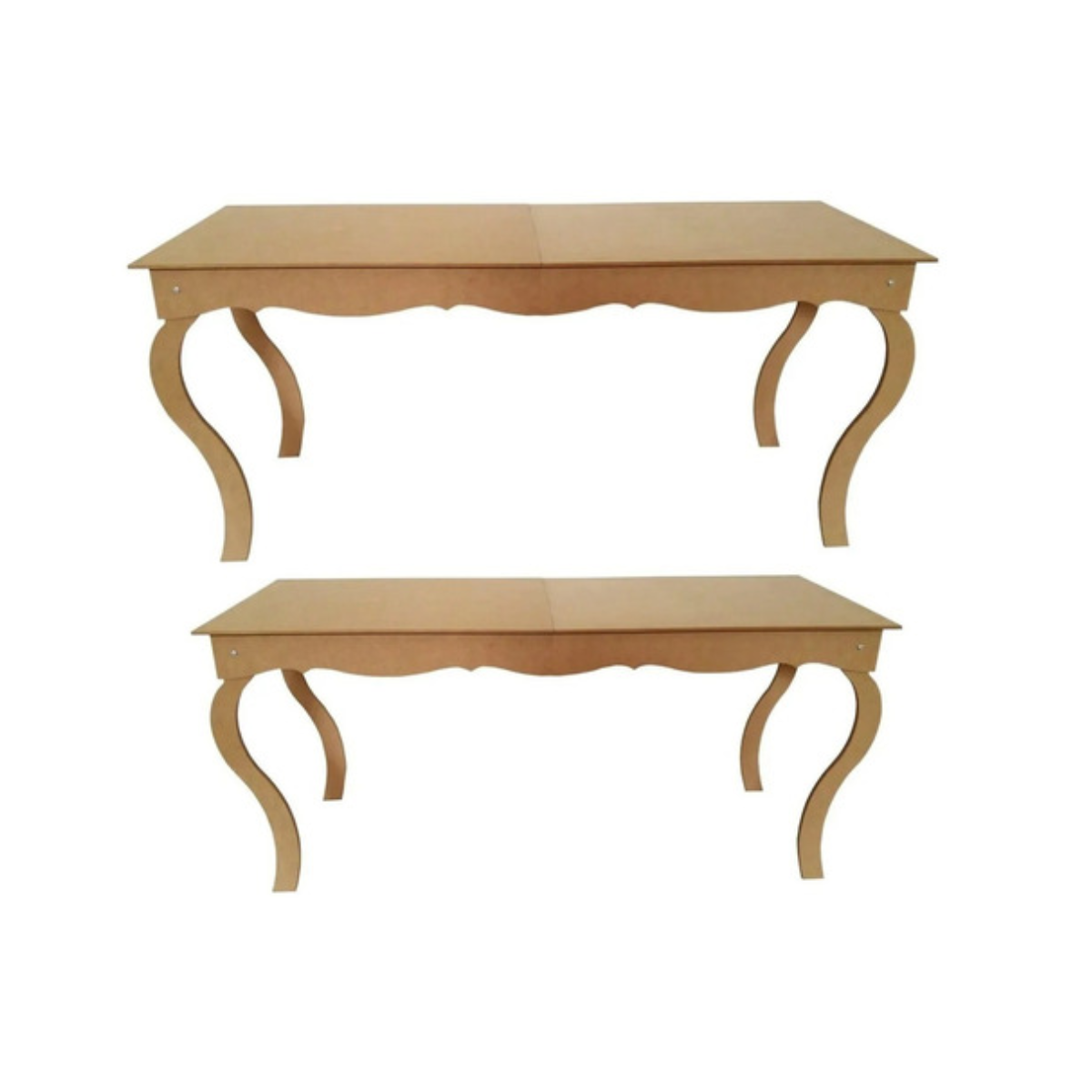 Mesa Altas Luis Xv Mãe Filha Mdf Cru 150x60x80 120x60x80 Cm