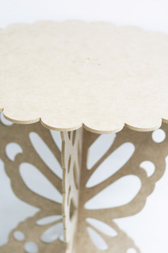 Mesa Borboleta 100x100 Altura 80 Cm Mdf 9mm Cru