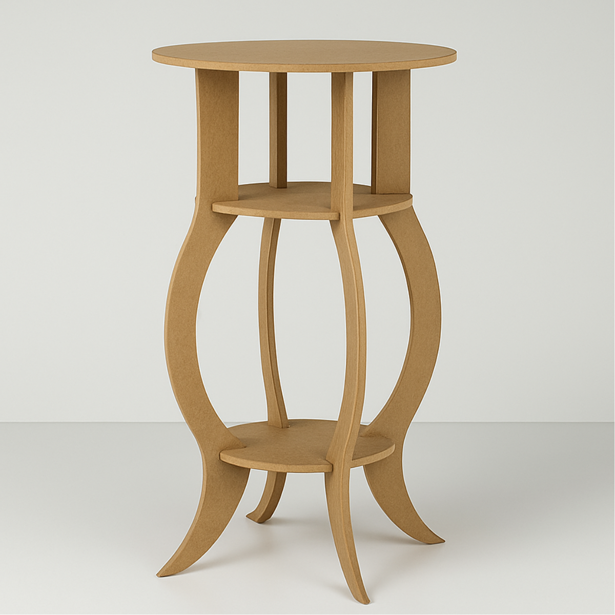Mesa Redonda Provençal MDF Cru 9mm mesa canto lateral apoio