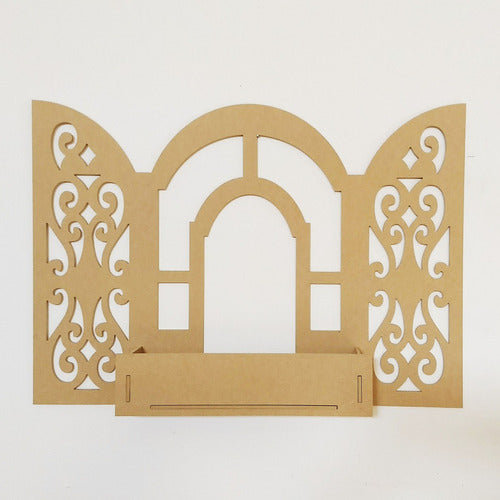 Janela Com Floreira Provençal Decoração Mdf 6mm Cru
