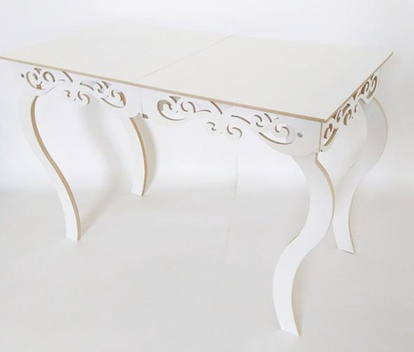 Kit Mdf Branco Provençal 2 Mesas 100X60X80 E 80X60X60 Cm