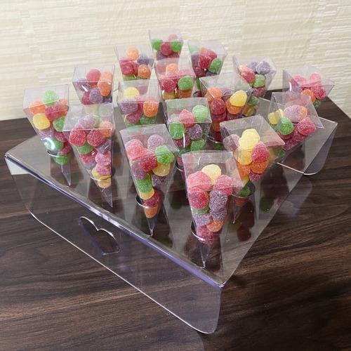 Kit 2 un Porta Cone Temaki Sorvete Casquinha Cascão Acrílico 16 Furos