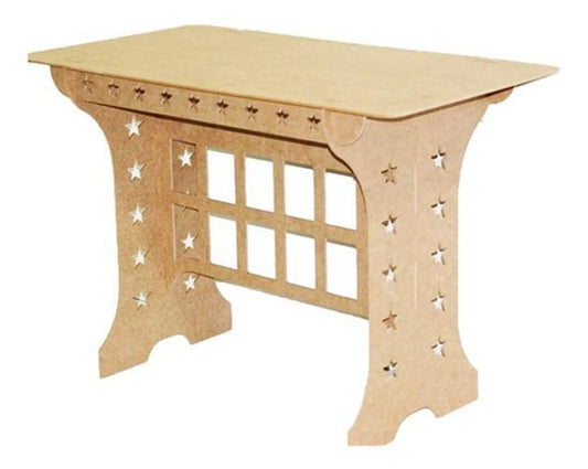Mesa Estrela 100X60 Cm Altura 80 Cm Mdf Cru 6Mm Porta Balão