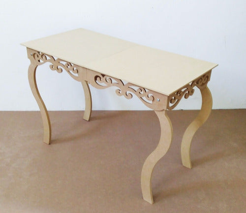 Mesa Arabesco Provençal 120x60 Altura 80  Cm Mdf Cru