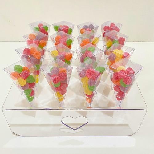 Kit 2 un Porta Cone Temaki Sorvete Casquinha Cascão Acrílico 16 Furos